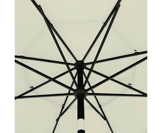 Umbrelă de soare 3 niveluri, stâlp de aluminiu, nisipiu, 3,5 m, 2 image