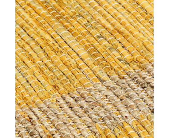 Covor manual, galben, 120 x 180 cm, iută, 5 image