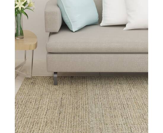 Covor din sisal natural, gri taupe, 66x200 cm