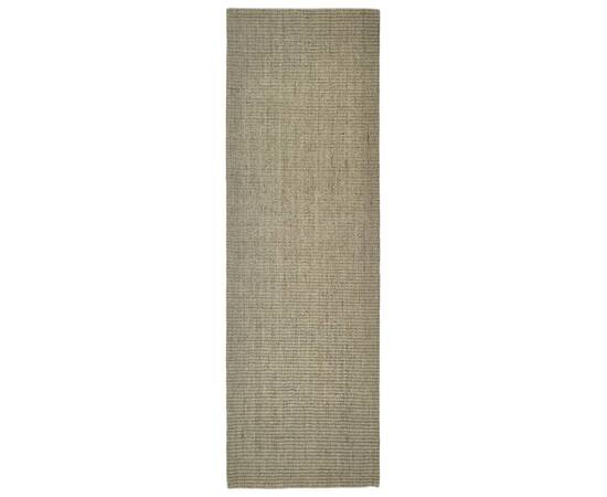 Covor din sisal natural, gri taupe, 80x250 cm, 2 image