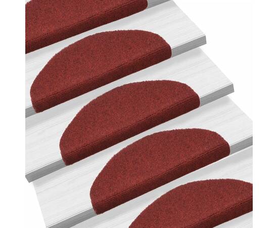 Covorașe autoadezive scări, 10 buc, roșu, 65x21x4 cm, punch, 6 image