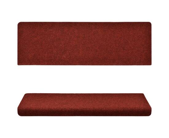 Covorașe scări, 5 buc., roșu bordeaux, 65x25 cm, cusătură punch, 4 image