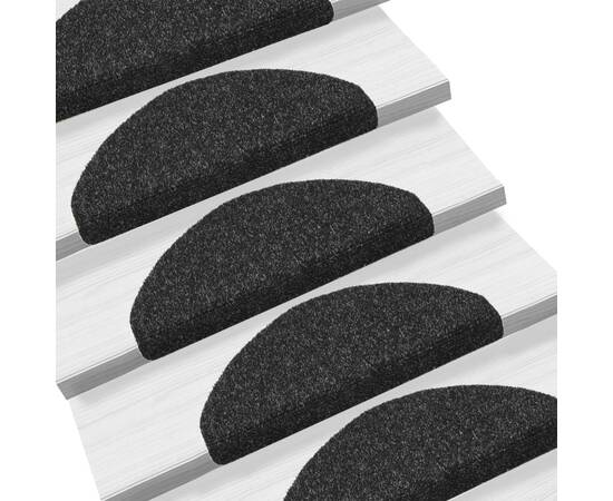 Covorașe scări autoadezive, 10 buc., negru, 65x21x4 cm, punch, 7 image