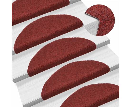 Covorașe scări autoadezive 5 buc. roșu, 56x17x3 cm stil punch