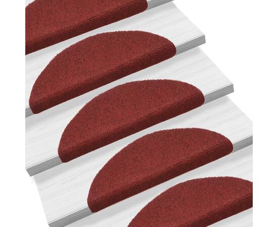 Covorașe scări autoadezive 5 buc. roșu, 56x17x3 cm stil punch, 6 image