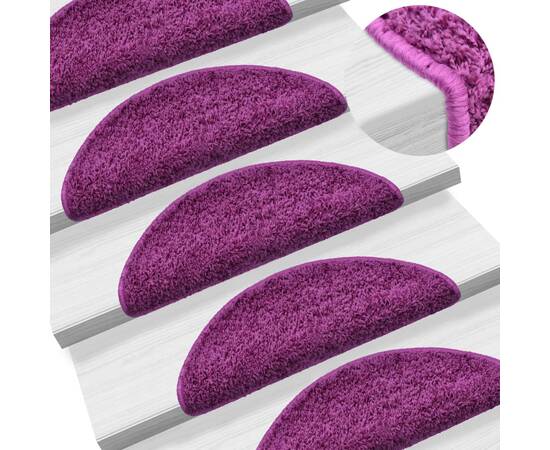 Covorașe de scară, 10 buc., violet, 56x20 cm