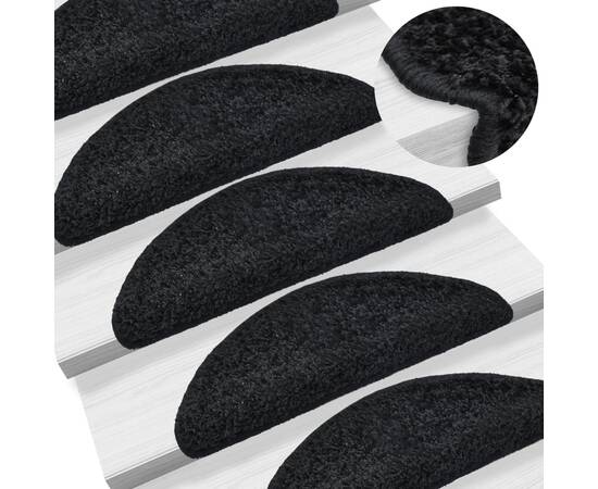 Covorașe de scară, 10 buc.,negru, 65x25 cm