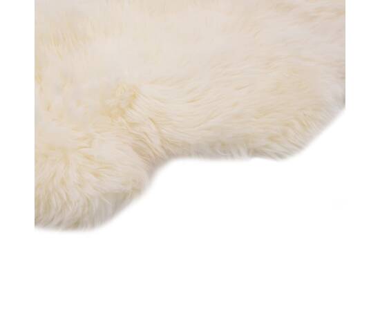 Covor din blană de oaie, alb, 60 x 180 cm, 2 image