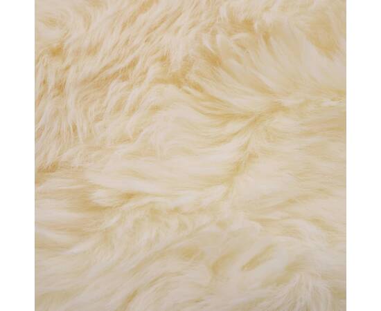 Covor din blană de oaie, alb, 60 x 180 cm, 4 image