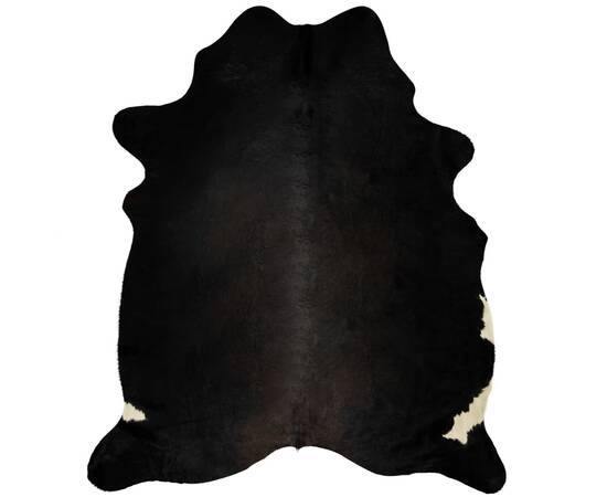 Covor din piele de vacă naturală, negru, 150 x 170 cm, 5 image