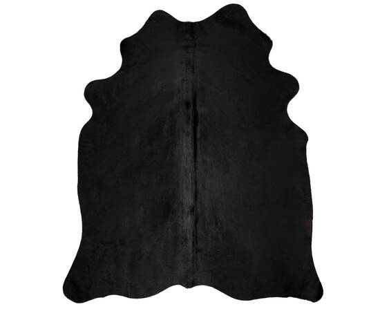 Covor din piele de vacă naturală, negru, 150 x 170 cm, 2 image