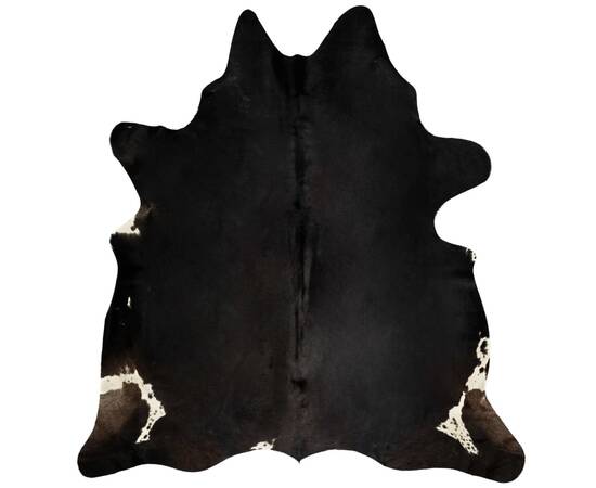 Covor din piele de vacă naturală, negru, 150 x 170 cm, 6 image