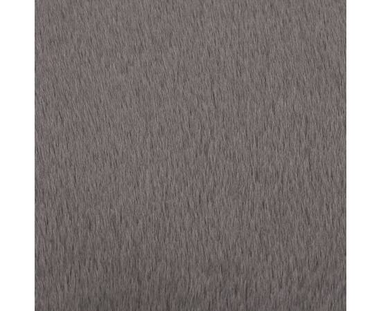 Covor, gri închis, 160 cm, blană ecologică de iepure, 4 image