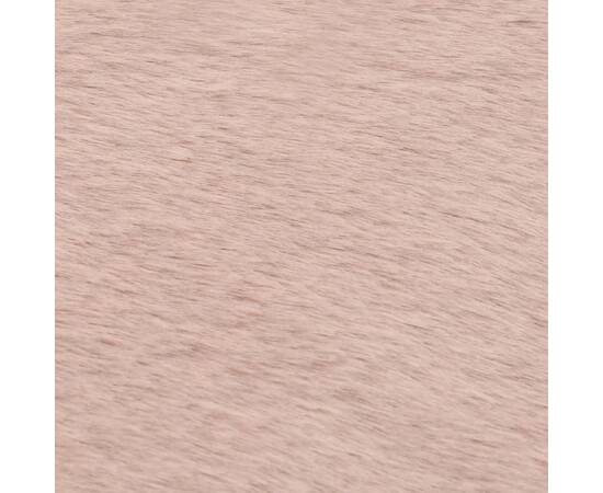 Covor, roz învechit, 160 x 230 cm, blană ecologică de iepure, 5 image