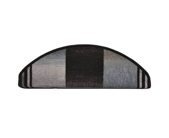 Covorașe scări autoadezive, 15 buc., negru și gri, 65x21x4 cm, 5 image