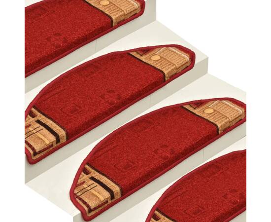 Covorașe scări autoadezive, 15 buc., roșu, 65 x 21 x 4 cm, 4 image