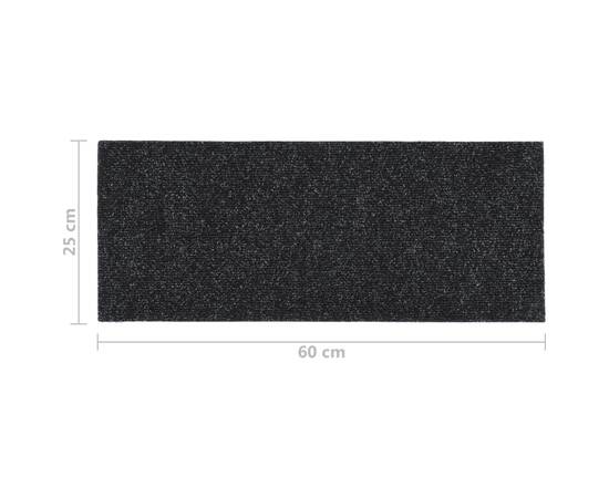 Covorașe de scări autoadezive, 15 buc., negru, 60x25 cm, 7 image