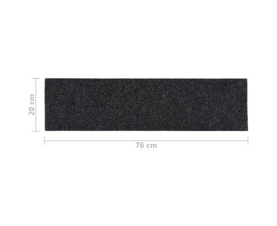 Covorașe de scări autoadezive, 15 buc., negru, 76x20 cm, 7 image