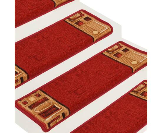 Covorașe scări autoadezive, 15 buc., roșu, 65x25 cm, 4 image