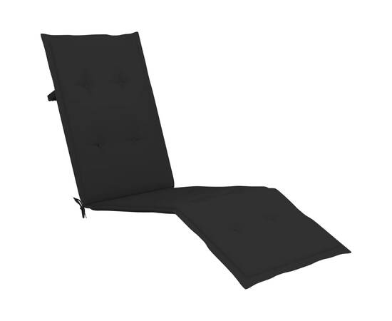 Pernă de șezlong, negru, (75+105) x 50x3 cm, 3 image
