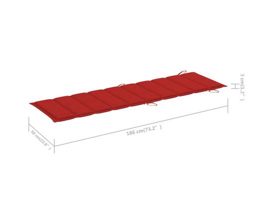 Pernă de șezlong, roșu, 186x58x3 cm, 11 image