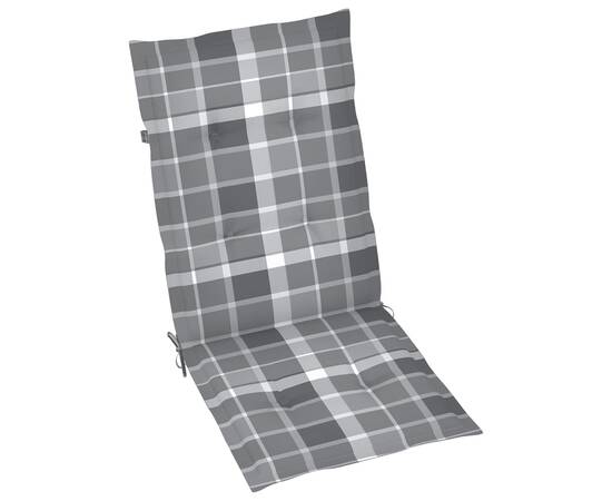 Perne pentru scaun de grădină, 6 buc., gri carouri, 120x50x4 cm, 2 image