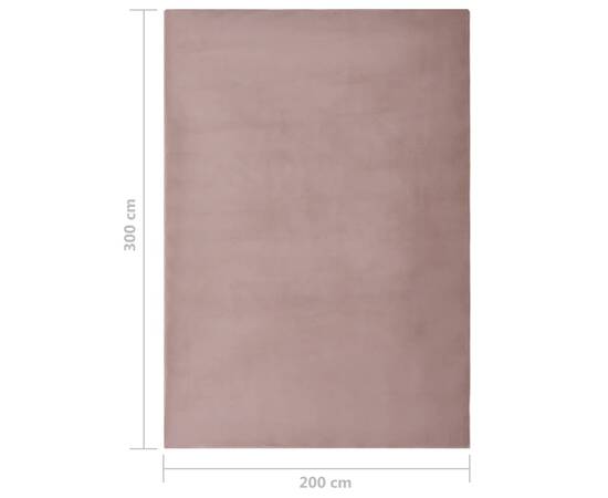 Covor, roz învechit, 200x300 cm, blană ecologică de iepure, 7 image