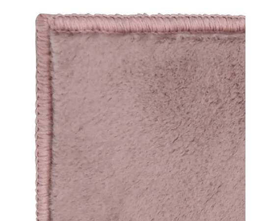 Covor, roz învechit, 200x300 cm, blană ecologică de iepure, 5 image