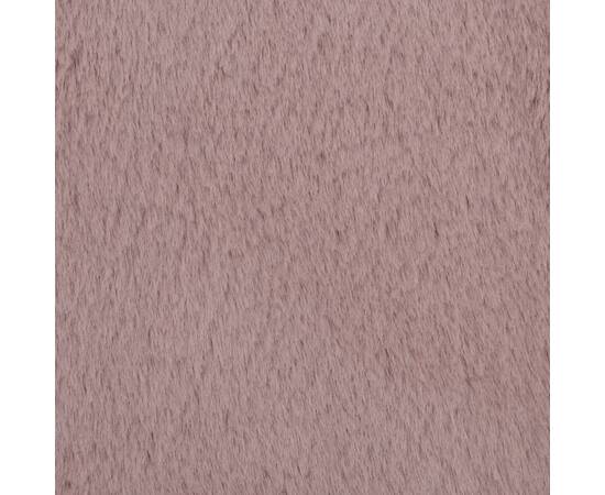Covor, roz învechit, 200x300 cm, blană ecologică de iepure, 6 image