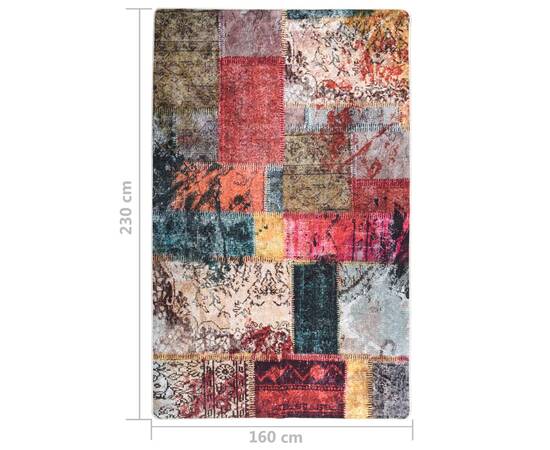 Covor lavabil, mozaic multicolor, 160x230 cm, antiderapant, 5 image