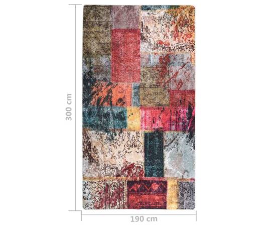 Covor lavabil, mozaic multicolor, 190x300 cm, antiderapant, 5 image