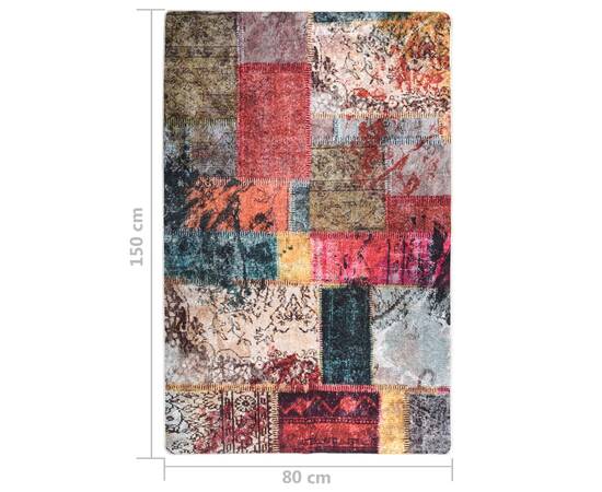 Covor lavabil, mozaic multicolor, 80x150 cm, antiderapant, 5 image