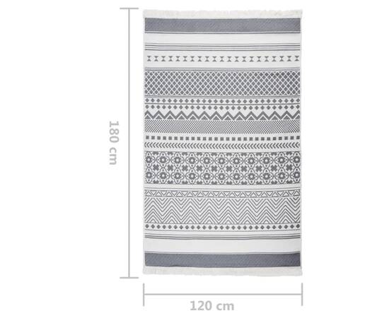 Covor, gri și alb, 120x180 cm, bumbac, 7 image