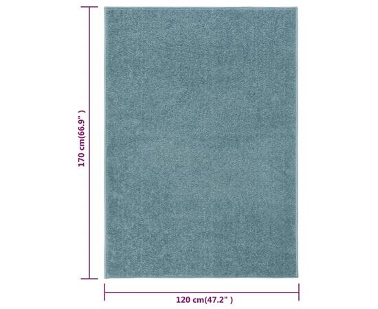 Covor cu fire scurte, albastru, 120x170 cm, 7 image