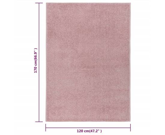Covor cu fire scurte, roz, 120x170 cm, 7 image
