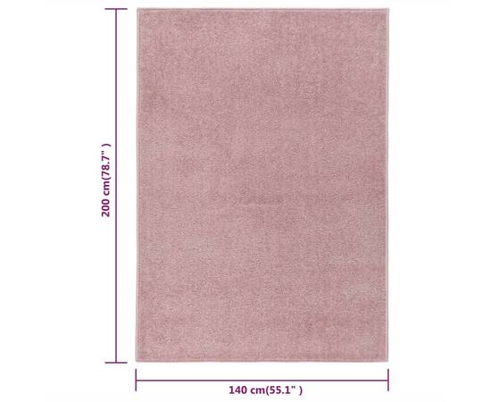 Covor cu fire scurte, roz, 140x200 cm, 7 image