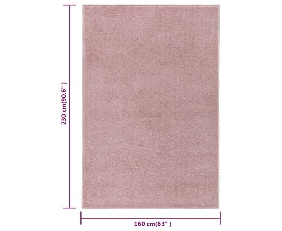 Covor cu fire scurte, roz, 160x230 cm, 7 image