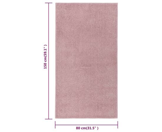 Covor cu fire scurte, roz, 80x150 cm, 7 image