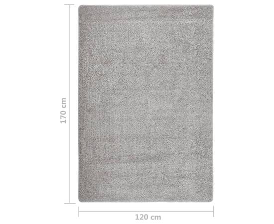Covor pufos, gri deschis, 120x170 cm, antiderapant, 5 image