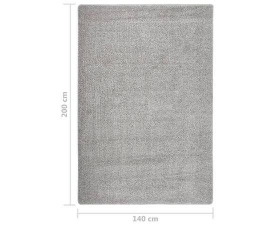 Covor pufos, gri deschis, 140x200 cm, antiderapant, 5 image