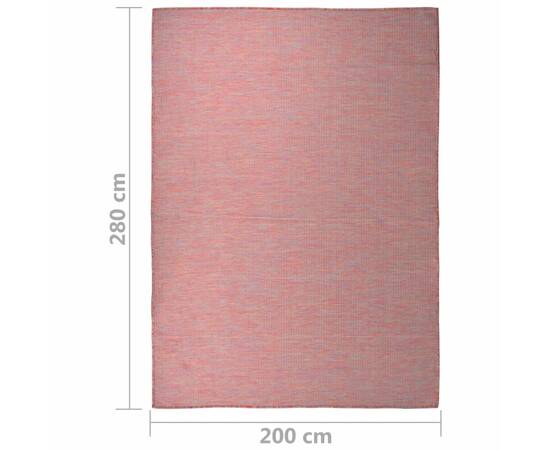 Covor de exterior, roșu, 200x280 cm, țesătură plată, 6 image