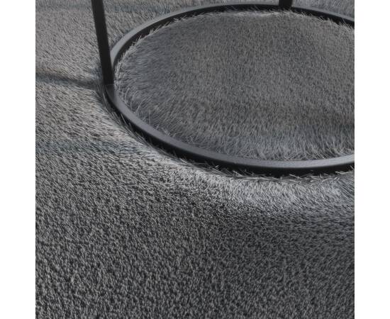 Covor lavabil moale shaggy 120x170 cm, anti-alunecare, antracit, 5 image
