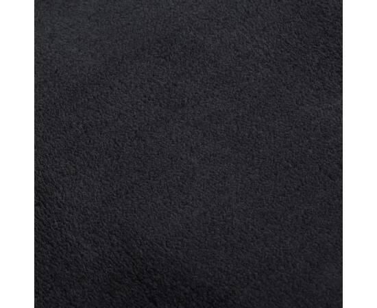 Covor lavabil moale shaggy 80x150 cm, anti-alunecare, negru, 7 image