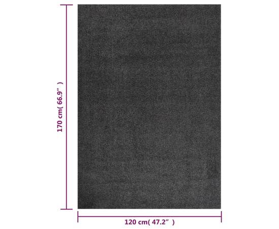 Covor shaggy, fir lung, antracit, 120x170 cm, 9 image