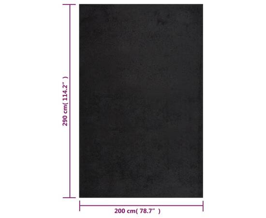 Covor shaggy, fir lung, negru, 200x290 cm, 9 image
