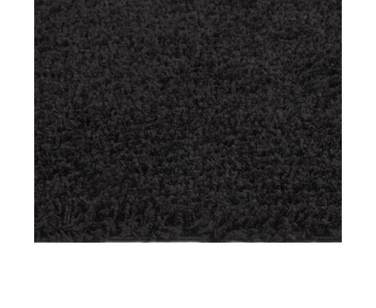 Covor shaggy, fir lung, negru, 200x290 cm, 6 image