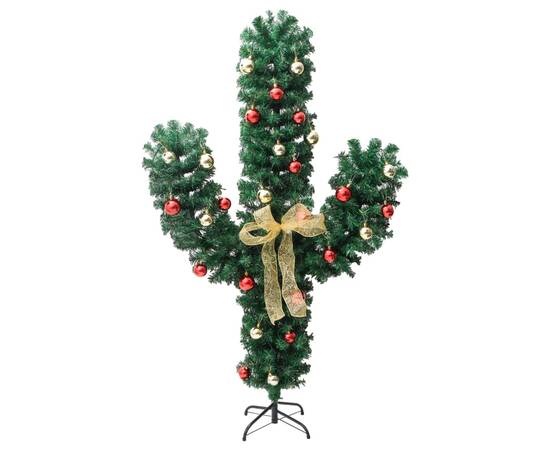 Cactus de crăciun cu suport și led, verde, 150 cm, pvc, 4 image