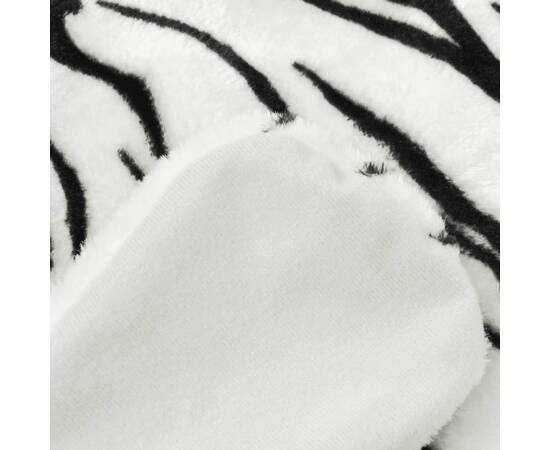 Covor cu model tigru 144 cm pluș alb, 3 image