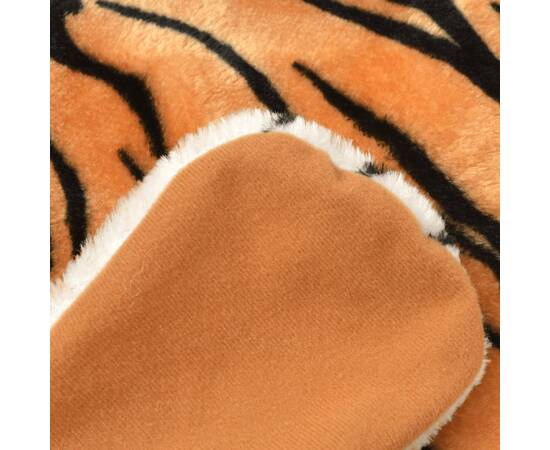 Covor model tigru 144 cm pluș maro, 3 image