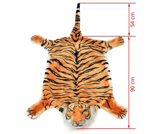 Covor model tigru 144 cm pluș maro, 4 image